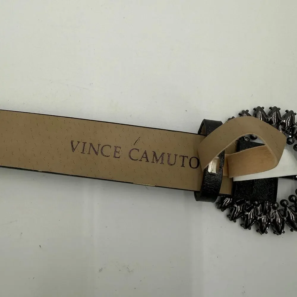 Vince Camuto Gunmetal Jewel Bedazaled Circle Ring Belt New with tags Size Medium